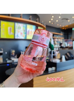 Wholesale Summer Direct Drink Bounce Cover Plastic Water Cup with Rope Belt Live with Goods Mini 400ml Portable Water Bottle Red Red