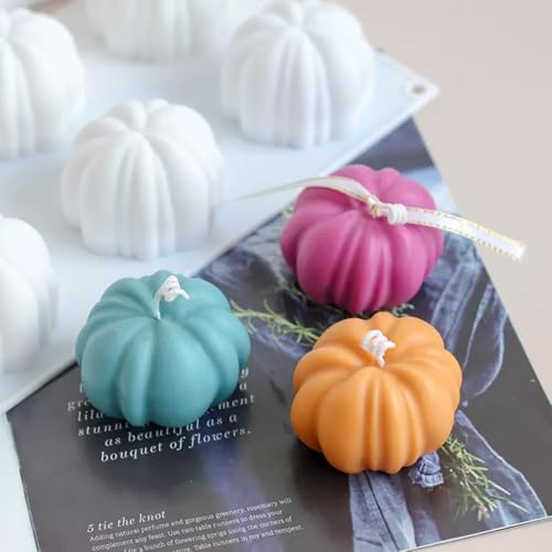 EchoDone Pumpkin Silicone Mold 6 Cavities Cupcake Baking Pan Mousse Tray Molds Kitchen Cake Decoration Fondant Mold for Halloween - Image 5