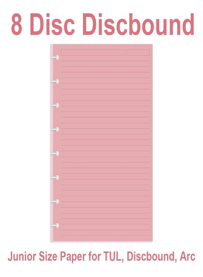 Getvow (3-Pack) Junior Size TUL Discbound Lined Refill Paper, 8-Disc Disbound Insert, 5 Colors(60 Sheets/Color), Total 300Sheets / 600Pages, 110gsm Thicker Paper, 5.8'' x 8.2'' - Image 5
