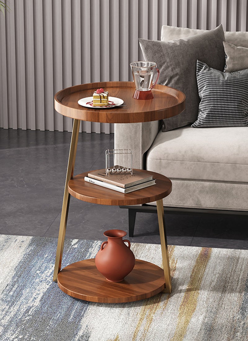 Sharpdo Living Room Small Apartment 3-Layer Side Table Metal Bracket Open Storage Easy to Clean 40*40*62CM  - Image 2