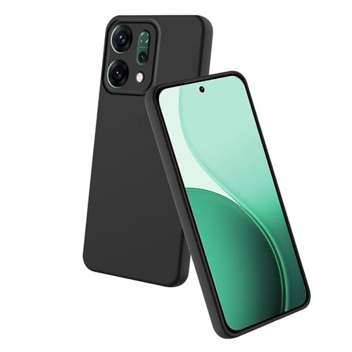 Casotec Back Cover for Oppo Reno14 5G | Full Camera Protection | Premium Liquid Silicon Case | Flexible Bumper Case for Oppo Reno14 5G (Black) - Image 1
