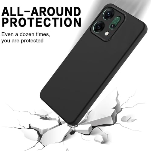 Casotec Back Cover for Oppo Reno14 5G | Full Camera Protection | Premium Liquid Silicon Case | Flexible Bumper Case for Oppo Reno14 5G (Black) - Image 4