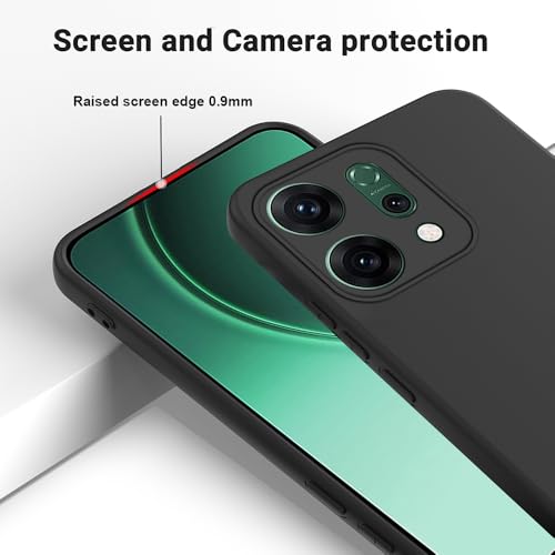 Casotec Back Cover for Oppo Reno14 5G | Full Camera Protection | Premium Liquid Silicon Case | Flexible Bumper Case for Oppo Reno14 5G (Black) - Image 3