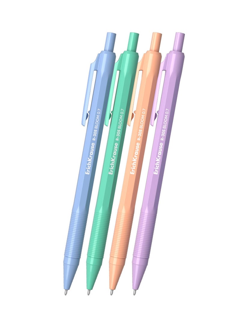 ErichKrause 50-Piece R-305 Retractable Ballpoint Pen 0.7mm Tip Assorted Barrel Colours Blue Ink - Image 2