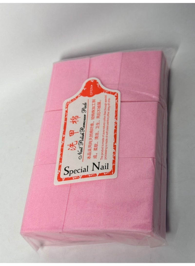 1000 Pieces Pink Gel Nail Polish Remover Cotton Pads Nail Wipes Lint-Free Cleaner Manicure Nail Cleaning Tools - Image 1