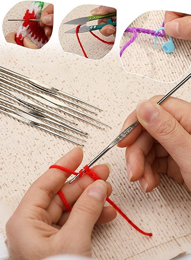Crochet Kit for Beginners Adults, Crochet Kits Include Yarn, 59pcs Crochet Starter Kit for Beginners Kids, Ergonomic Crochet Hooks 2.0-6.0 mm, Lace Steel Needles 0.6-1.9 mm - Image 3