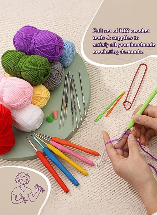Crochet Kit for Beginners Adults, Crochet Kits Include Yarn, 59pcs Crochet Starter Kit for Beginners Kids, Ergonomic Crochet Hooks 2.0-6.0 mm, Lace Steel Needles 0.6-1.9 mm - Image 5