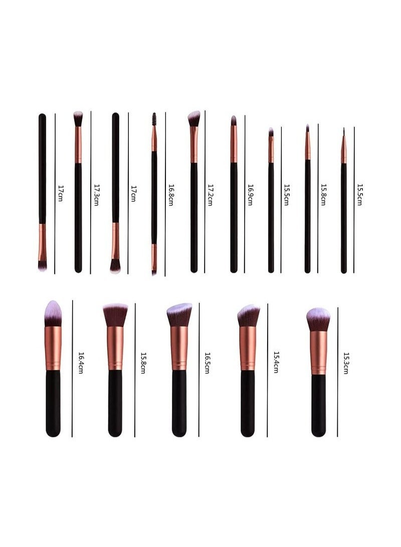 SHOWAY Makeup Brushes 14 pcs Professional Cosmetic Makeup Brush Set Premium Synthetic Foundation Brush Blending Face Powder Blush Concealers Eyeshadow Brush Make up Brushes Set (Rose Golden) - Image 4