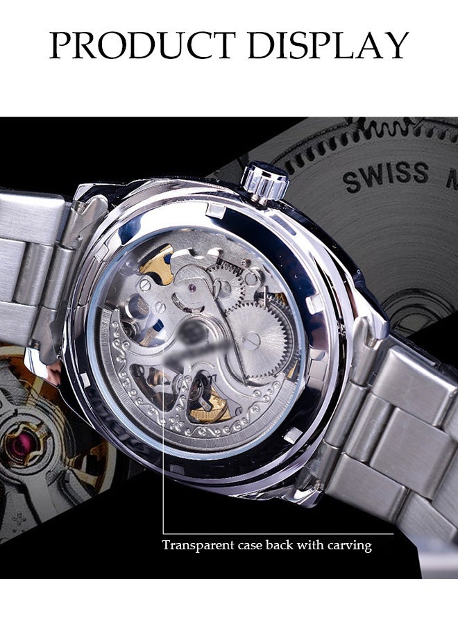 DUNISO Automatic Watch for Men，Luxury Automatic Machenical Watch,Stainless Steel Mechanical Wrist Watch,Daily Life Waterproof Design,Night Light Design，Suitable for Daily Business Meetings and Gatherings - Image 2
