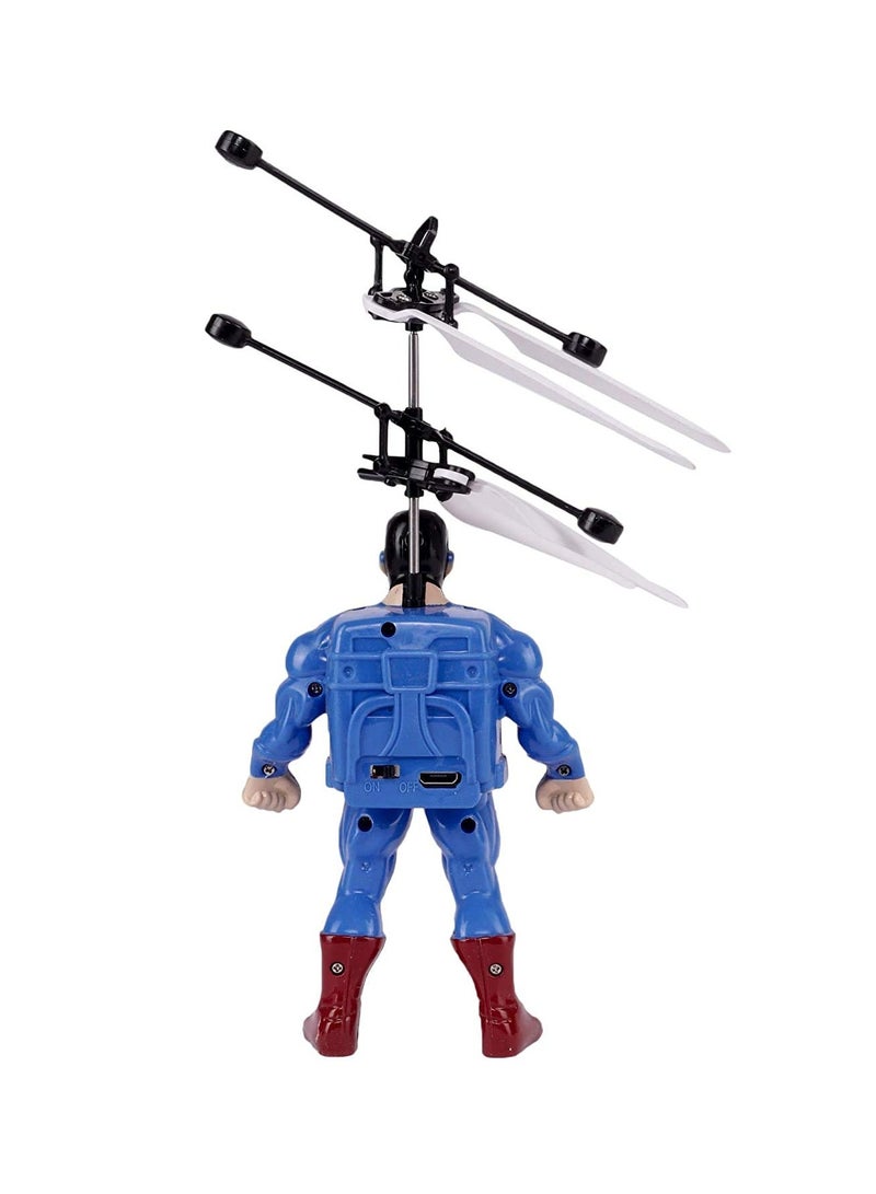 Flying Superman Aircraft With LED Lights Hand Sensor Rechargeable Toy - Image 2