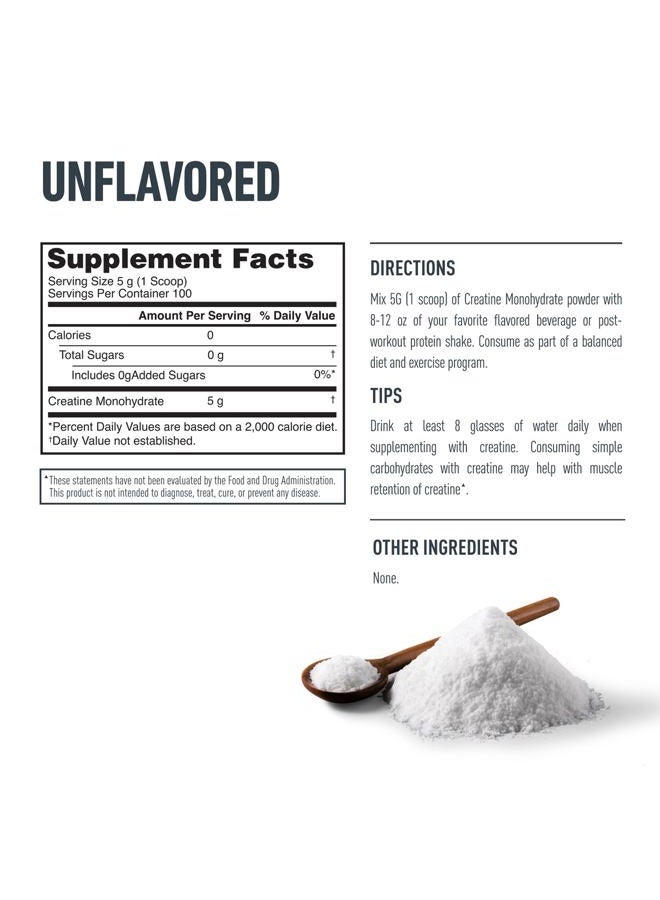 Isopure 100% Pure Creatine Monohydrate Powder, Sugar Free, Unflavored, 5g Creatine Monohydrate Per Serving, 1.1 Lbs, 100 Servings (Packaging May Vary) - Image 3