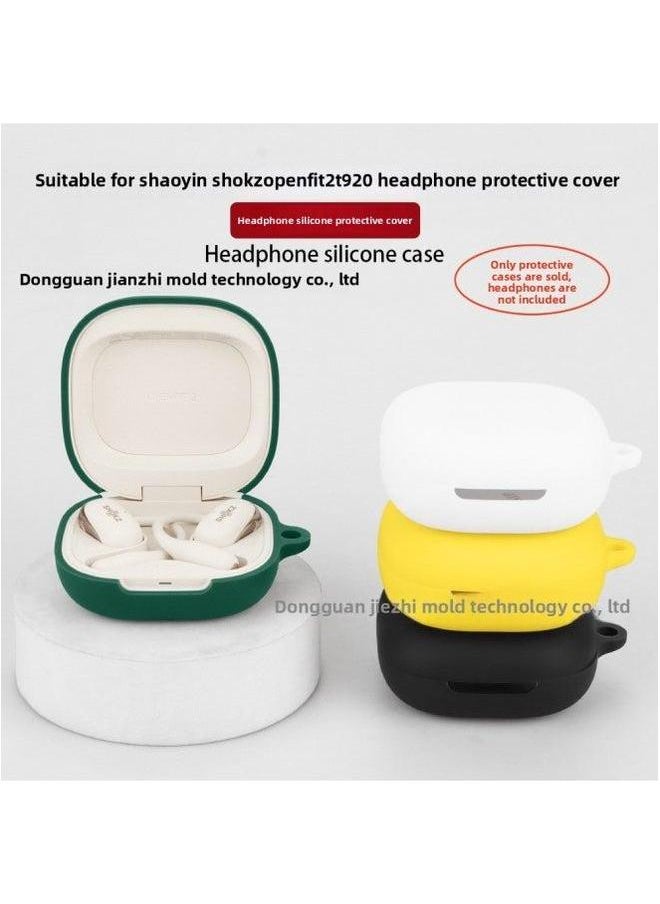 Shokz Openfit 2 T920 Earphone Silicone Protective Case Charging Storage Bag Pure Color Injection Molding Customizable-Color:D.Green-Model:OpenFit