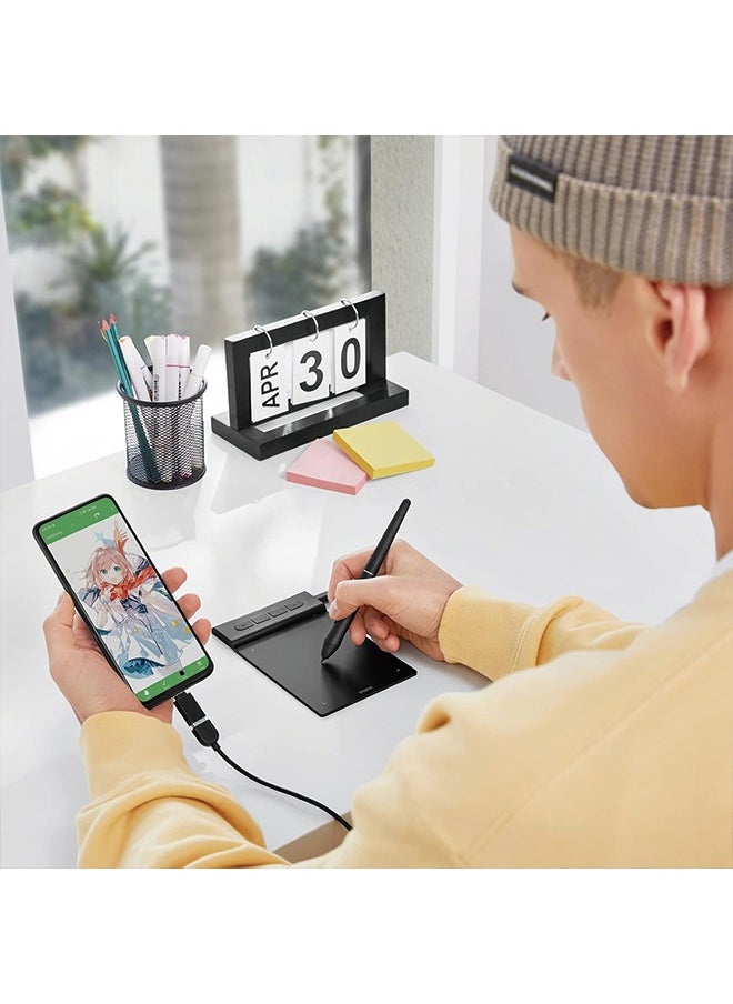 Veikk - VEIKK VK430 Drawing Tablet 4x3 inch OSU Tablet, Portable Computer Graphics Tablets with 4 Shortcut Keys 8192 Levels Battery-Free Stylus Pen, Compatible with Mac/Windows/Android/Chrome/Linux - Image 1