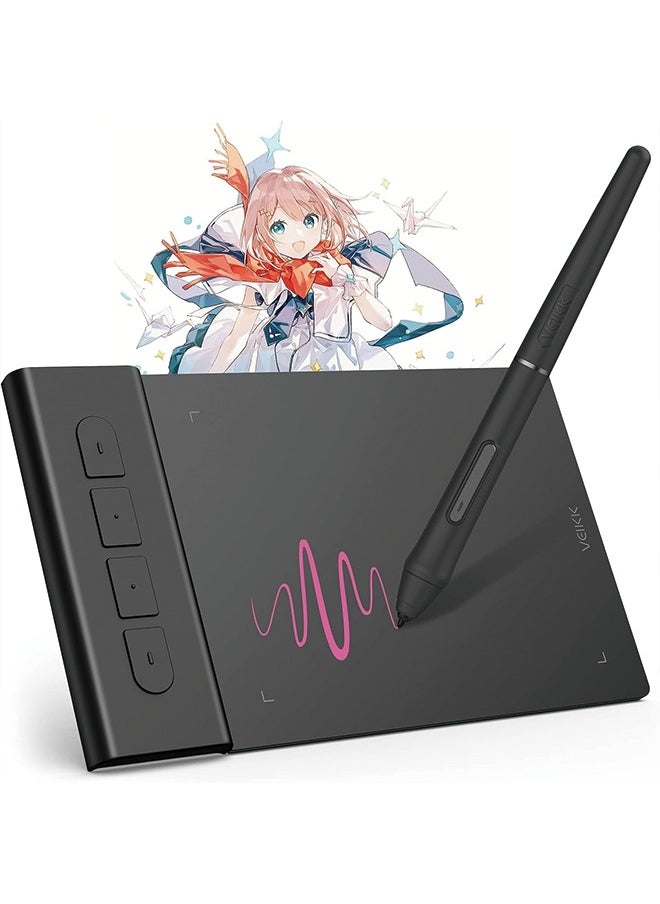 Veikk - VEIKK VK430 Drawing Tablet 4x3 inch OSU Tablet, Portable Computer Graphics Tablets with 4 Shortcut Keys 8192 Levels Battery-Free Stylus Pen, Compatible with Mac/Windows/Android/Chrome/Linux - Image 1