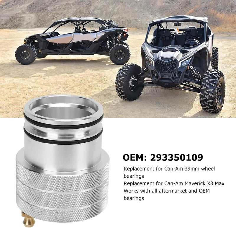 أداة تشحيم محامل العجلات مقاس 39 مم، بديل لـ Can-Am Maverick X3 Max، أداة تشحيم مصنوعة من الألومنيوم عالي القوة والنحاس بتقنية CNC مع تصميم ختم حلقة O مزدوجة، تشحيم فعال - Image 2