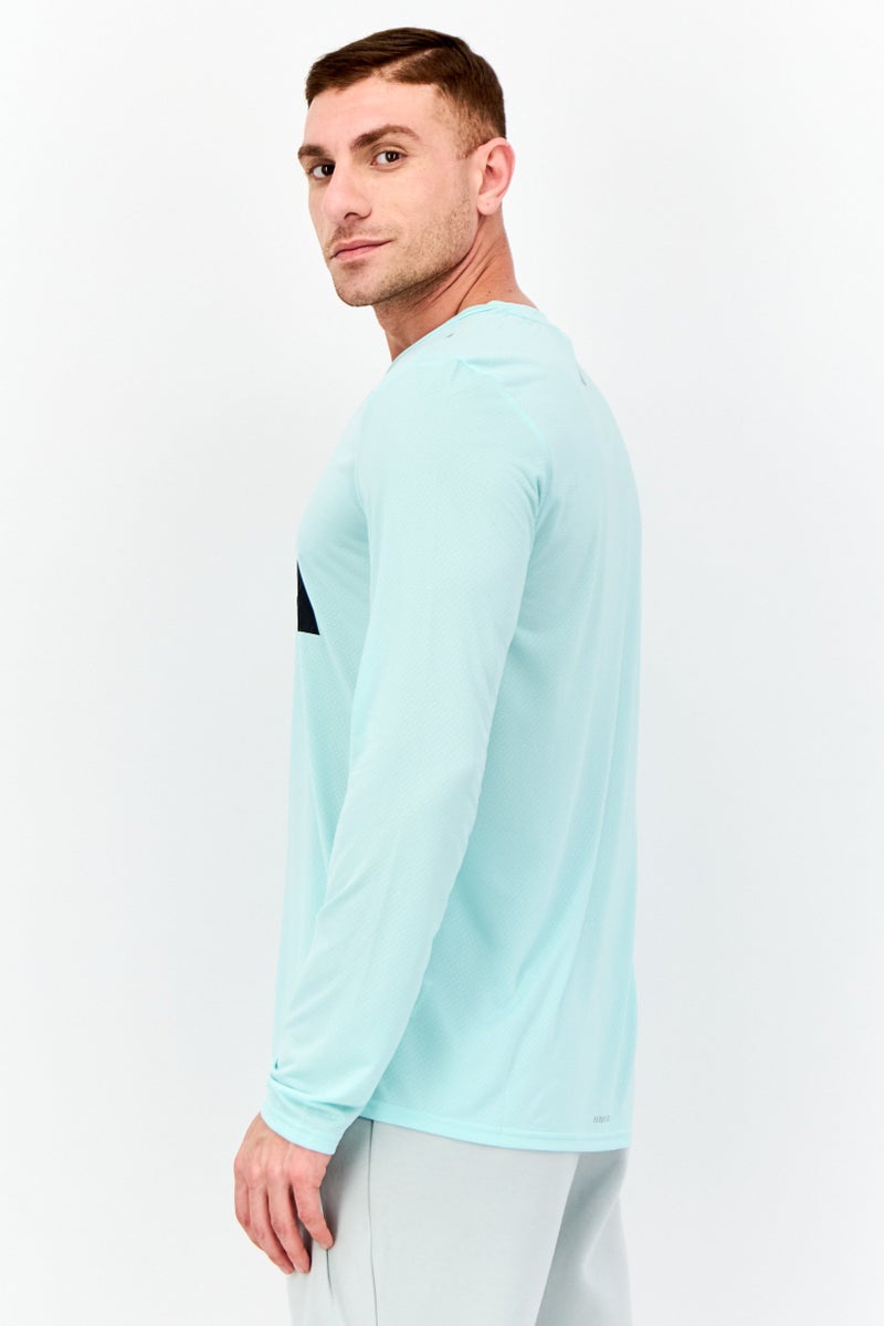 Adidas Men Sportswear Fit Long Sleeve Running T-Shirt, Miky Green  - Image 4