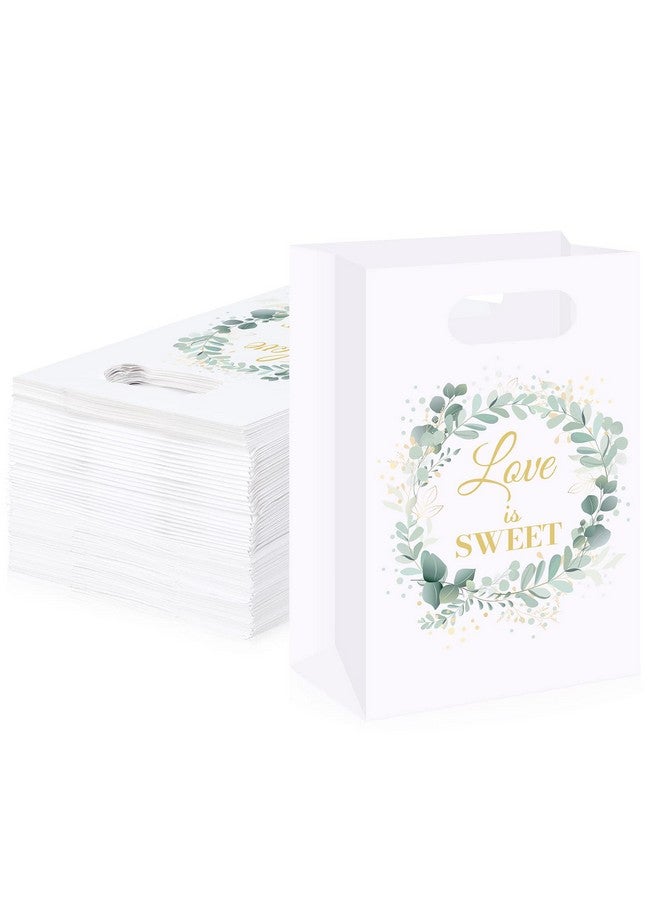 تاوباري 60 قطعة من أكياس هدايا الزفاف وأكياس الحلوى المصنوعة من خشب الأوكالبتوس وأكياس ورقية لحفلات الزفاف مع مقابض وأكياس حلوى البسكويت وحقيبة هدايا لحفلات الزفاف للضيوف وأعياد الميلاد وحفلات استقبال المولود، 8.7 × 5.9 × 2.4 بوصة - Image 1