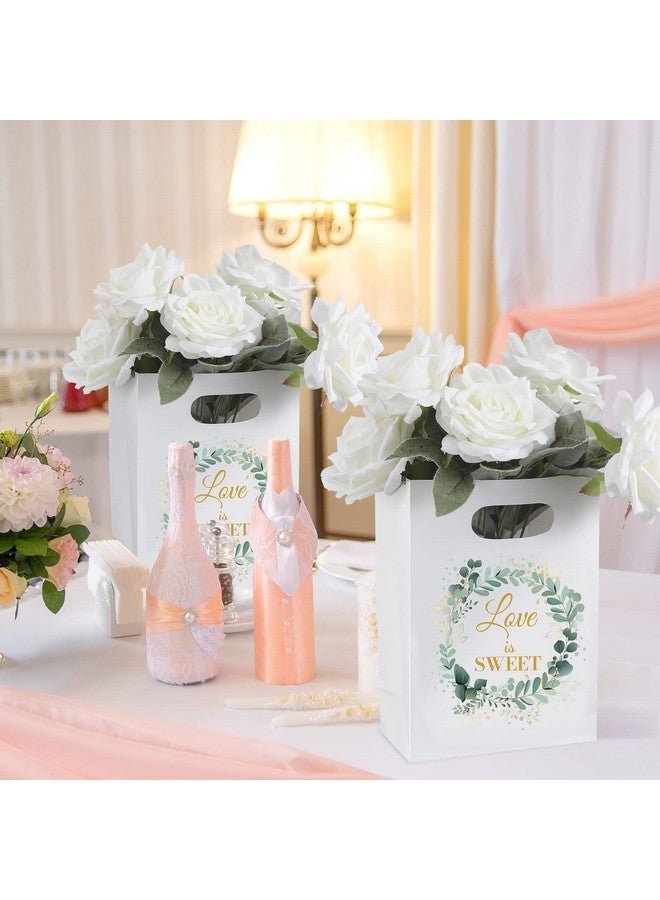 تاوباري 60 قطعة من أكياس هدايا الزفاف وأكياس الحلوى المصنوعة من خشب الأوكالبتوس وأكياس ورقية لحفلات الزفاف مع مقابض وأكياس حلوى البسكويت وحقيبة هدايا لحفلات الزفاف للضيوف وأعياد الميلاد وحفلات استقبال المولود، 8.7 × 5.9 × 2.4 بوصة - Image 4