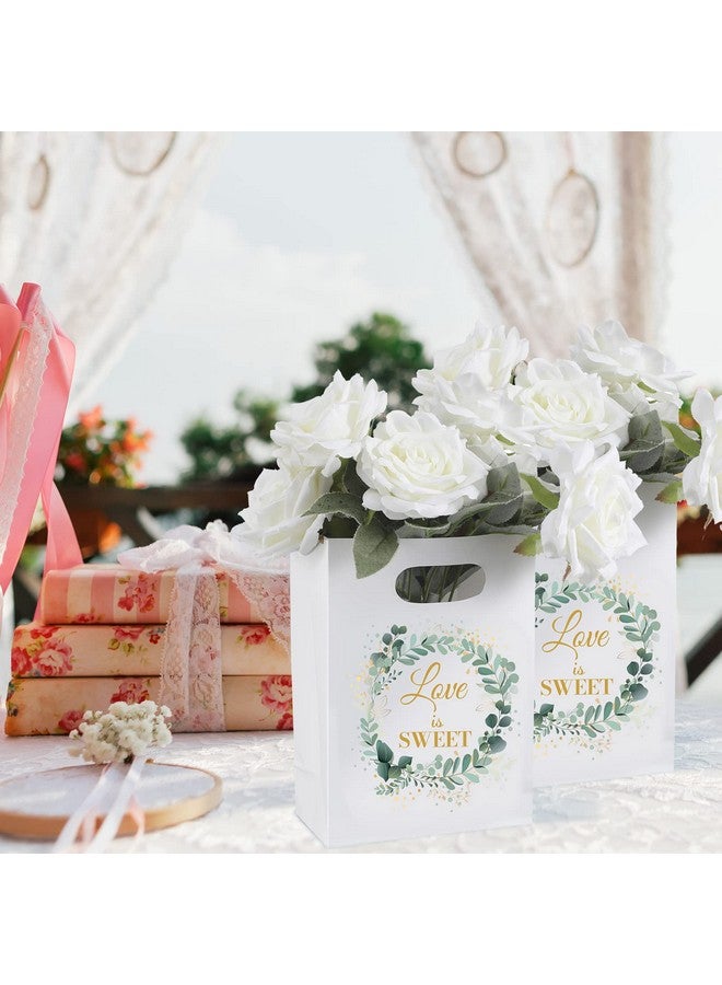 تاوباري 60 قطعة من أكياس هدايا الزفاف وأكياس الحلوى المصنوعة من خشب الأوكالبتوس وأكياس ورقية لحفلات الزفاف مع مقابض وأكياس حلوى البسكويت وحقيبة هدايا لحفلات الزفاف للضيوف وأعياد الميلاد وحفلات استقبال المولود، 8.7 × 5.9 × 2.4 بوصة - Image 5