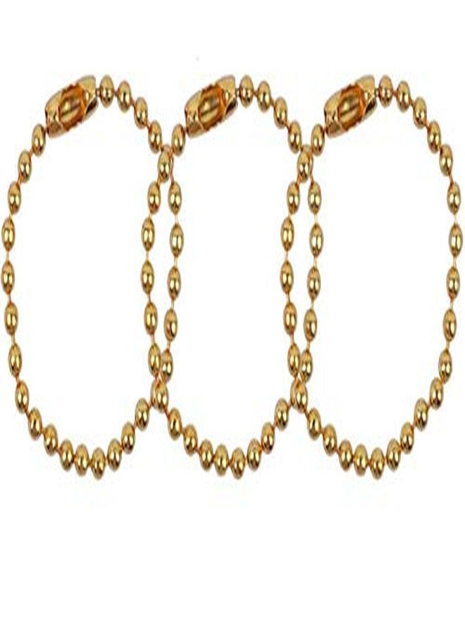LASSUM 50 Pcs Ball Chain Necklace 3.93" Long 0.09" Bead Dia Metal Connector Clasp Ball Chain Keychain for DIY Jewelry Making (Gold) - Image 3