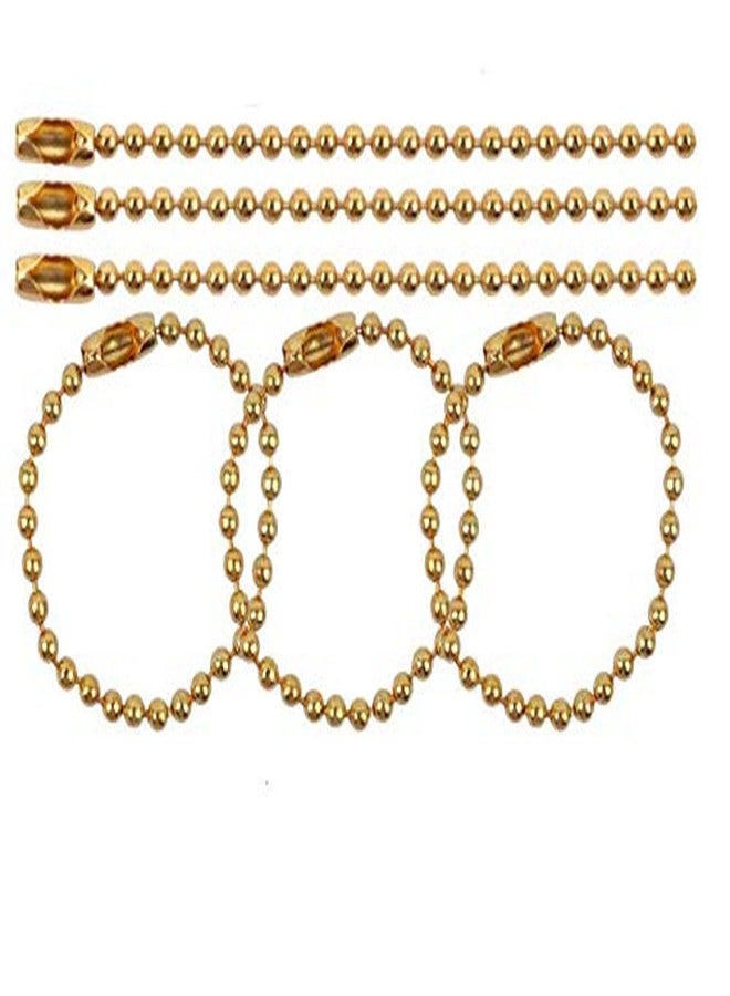 LASSUM 50 Pcs Ball Chain Necklace 3.93" Long 0.09" Bead Dia Metal Connector Clasp Ball Chain Keychain for DIY Jewelry Making (Gold) - Image 1