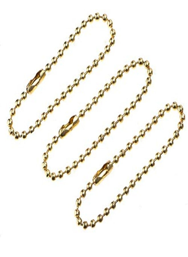 LASSUM 50 Pcs Ball Chain Necklace 3.93" Long 0.09" Bead Dia Metal Connector Clasp Ball Chain Keychain for DIY Jewelry Making (Gold) - Image 4