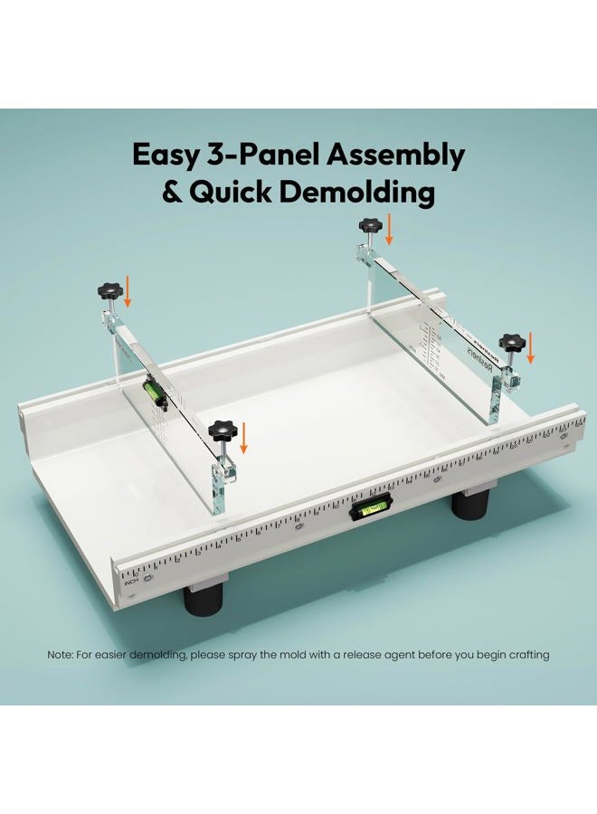 Resiners Epoxy Mold, Resiners River Table Epoxy Resin Mold with Adjustable Divider, 24x12x3in with Bubble Level, Fill Clamp System & Transparent Depth Board Ideal - Image 2