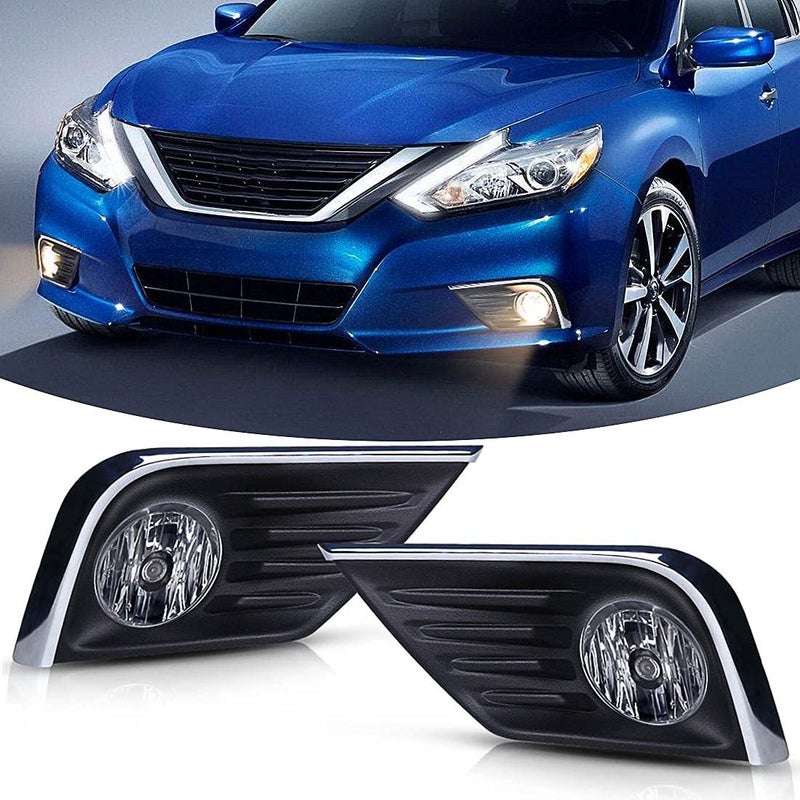 VGETTING Fog Light For Nissan Altima 2016 2017 2018 Fog Lamps Front Driving Light Assembly For Altima Halogen Bulb With BezelWiring Harness