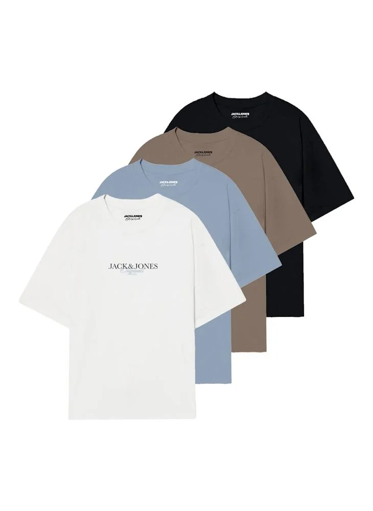 جاك اند جونز 4 Pack Of Crew Neck T-Shirt