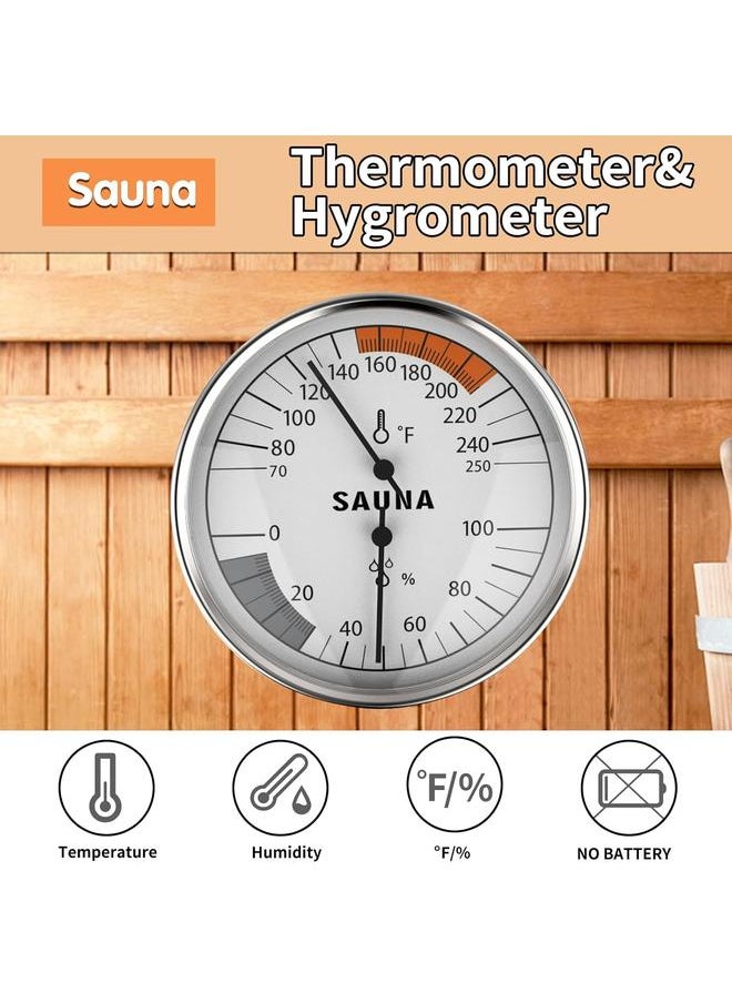 Bluejw - KT THERMO Sauna Thermometer 2 in 1 Fahrenheit Thermometer Hygrometer for Sauna Room, Indoor Humidity Temperature Monitor, Sauna Accessories for Infrared Steam Saunas - Image 1