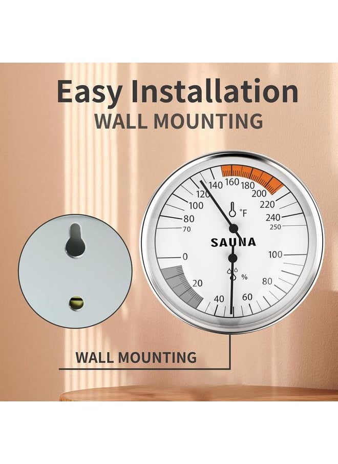 Bluejw - KT THERMO Sauna Thermometer 2 in 1 Fahrenheit Thermometer Hygrometer for Sauna Room, Indoor Humidity Temperature Monitor, Sauna Accessories for Infrared Steam Saunas - Image 1