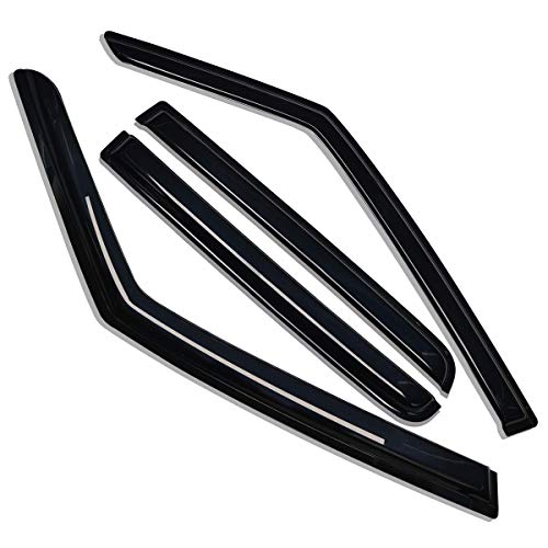 Lightronic Extra Durable Outside-Mount Auto Vent Window Visor, Fits 2007-2017 Jeep Patriot, UV Protection Rain Guard, Original Wind Deflector, No-Drill Easy Install, Dark Smoke, 4-Pcs - Image 3