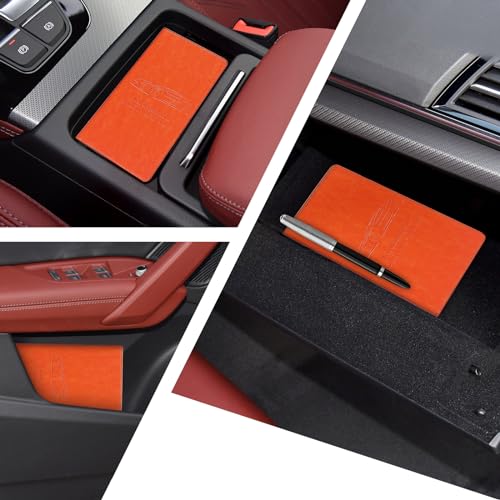 Peisicne Car Registration and Insurance Card Holder for Women Men, Orange Glove Box Paperwork Organizer with Magnetic Buckle for Easy Access and Protect Documents and Various Cards in Vehicle - Image 5