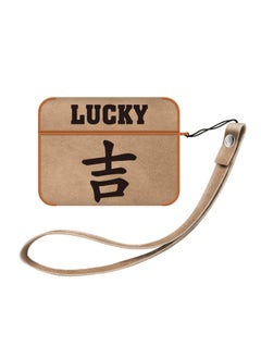 Luffy Reward Order Applies To Airpods4 For Apple Bluetooth Wireless Earphone Set 1/2/3 Generation Pro2 Leather Cartoon-Color:Text Auspicious Headphone Cover + Lanyard-Applicable Model:Airpods Pro2