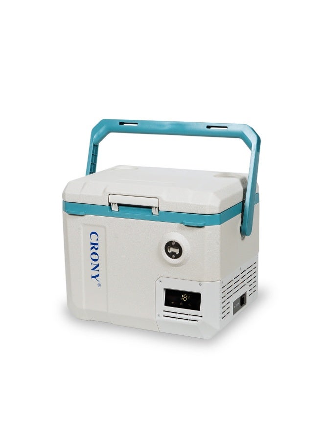 Crony MC20 20L Portable Car Refrigerator & Freezer – Dual AC/DC Power, LED Display, –22 °C to 20 °C Cooling, Bottle Opener & Cup Holder, Interior LED Light, Wire Fence Organizer - Image 1