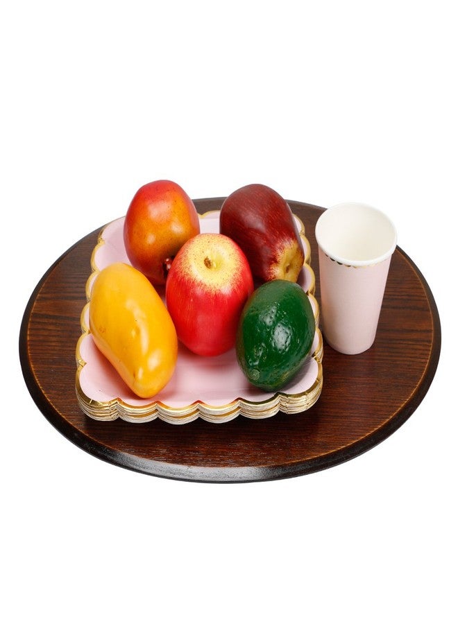 Geeklife Pink Gold Paper Cups with Metallic Gold Border Disposable Paper Cups 9oz for Wedding,Party and Cocktail,40 pcs - Image 5