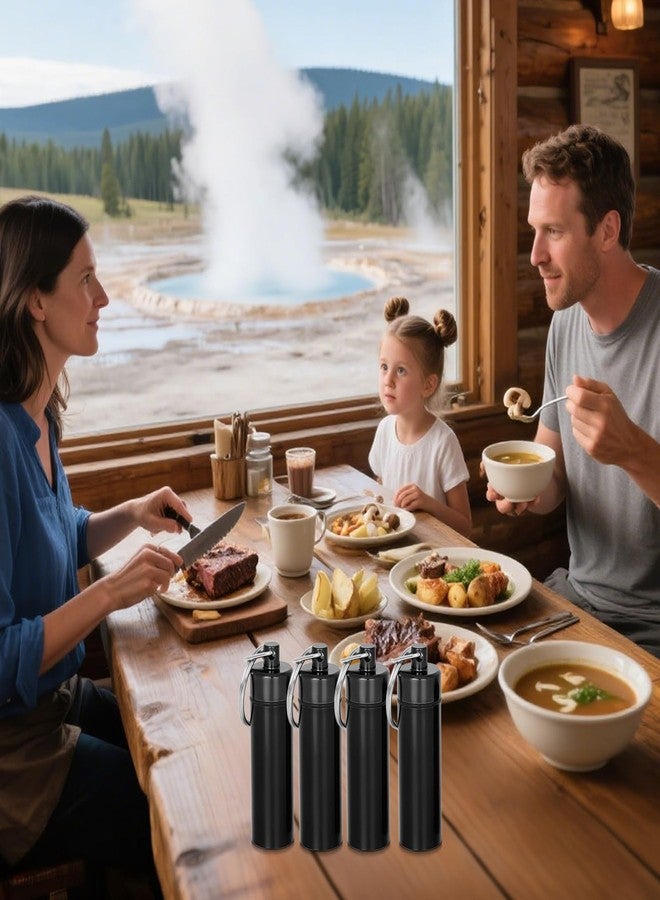 KSWNG Travel Spice Containers with Spoon, Keychain- Portable Case with Adjustable length spoon, Leakproof Spice Storage Dispenser for Camping Outdoor Picnic Kitchen (Black, 1 pack) - Image 3