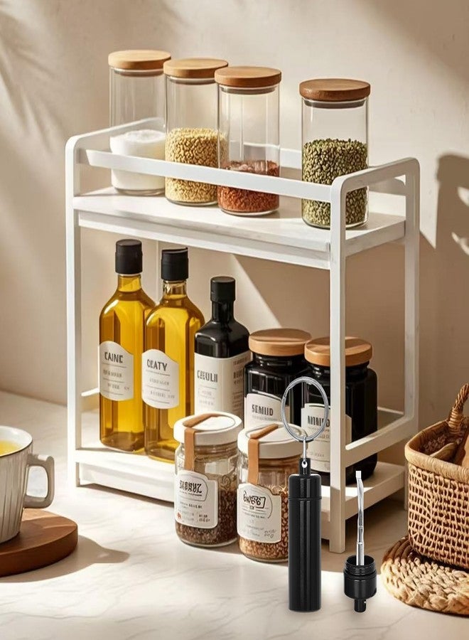 KSWNG Travel Spice Containers with Spoon, Keychain- Portable Case with Adjustable length spoon, Leakproof Spice Storage Dispenser for Camping Outdoor Picnic Kitchen (Black, 1 pack) - Image 4