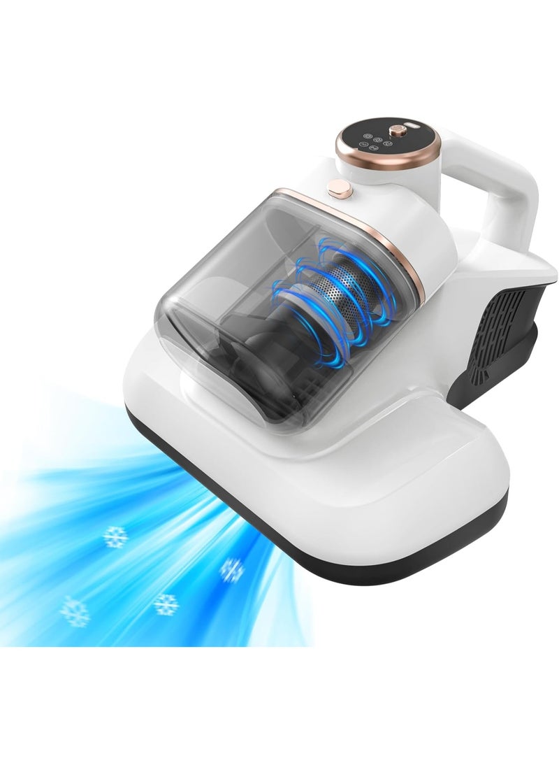 كيلا مكنسة كهربائية مزدوجة الكأس لإزالة عث الغبار، مكنسة كهربائية لاسلكية للسرير، مكنسة كهربائية للمراتب مزودة بضوء الأشعة فوق البنفسجية، قوة شفط 10000 باسكال وسرعة دوران 7500 دورة في الدقيقة لإزالة العث - Image 1