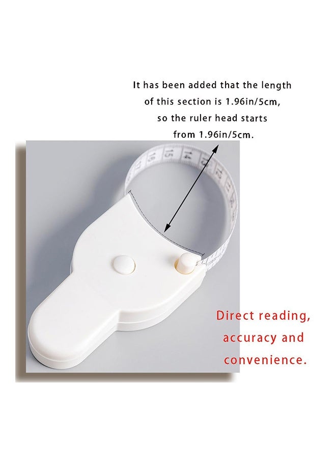 2 pcs Body Measuring Tape  Accurate Waist Measuring Tape for Weight Loss Handcrafts Tailor Automatic Telescopic Body Tape,White and Black  - Image 3