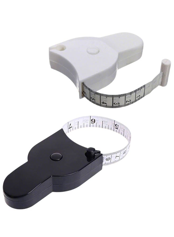 2 pcs Body Measuring Tape  Accurate Waist Measuring Tape for Weight Loss Handcrafts Tailor Automatic Telescopic Body Tape,White and Black  - Image 1