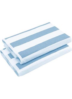SIGNOOLA Signoola 4 Beach towel 70 x 180 cm Light Blue Stripes, 100% cotton.  - Image 1