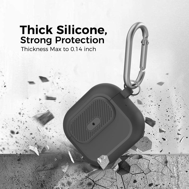 TRONWIN AirPods 4 Case - [with Lock] 2024 Silicone Case for Apple AirPods 4 Generation with Active Noise Cancellation, Secure Lock Case Cover for AirPod 4 Gen for Women/Men (Black) - Image 4