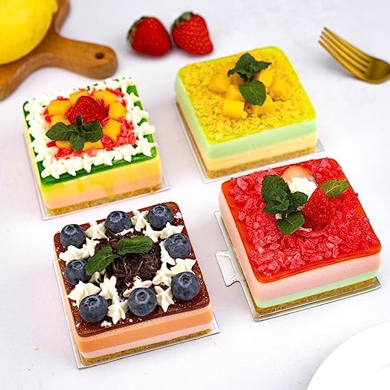 MoldBerry Square Shape Cake Mould Silicone Making Cake Molds Cake molds for Cheese Cake Chocolate Cake Brownie Tart Pie Flan Bread Baking Pans Birthday Party DIY Baking Tool Multi Color - Image 2