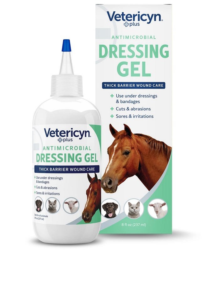 Vetericyn Vetericyn Plus Wound Dressing Gel for Animals| Thick Barrier Wound Care for Cats, Dogs, Horses, and Small Animals, Works on Wounds and Skin Irritations. 8 ounces  - Image 1