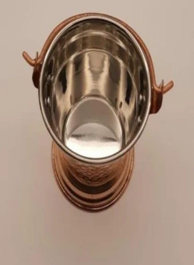 Alluring Homz Copper Steel Bucket/Balti Hammered Design for Serving Daal/Curry/Raita at Restaurant Hotel Home Tableware,Used in Serving Food-12x12cm (500 ml) 1 Piece - Image 4