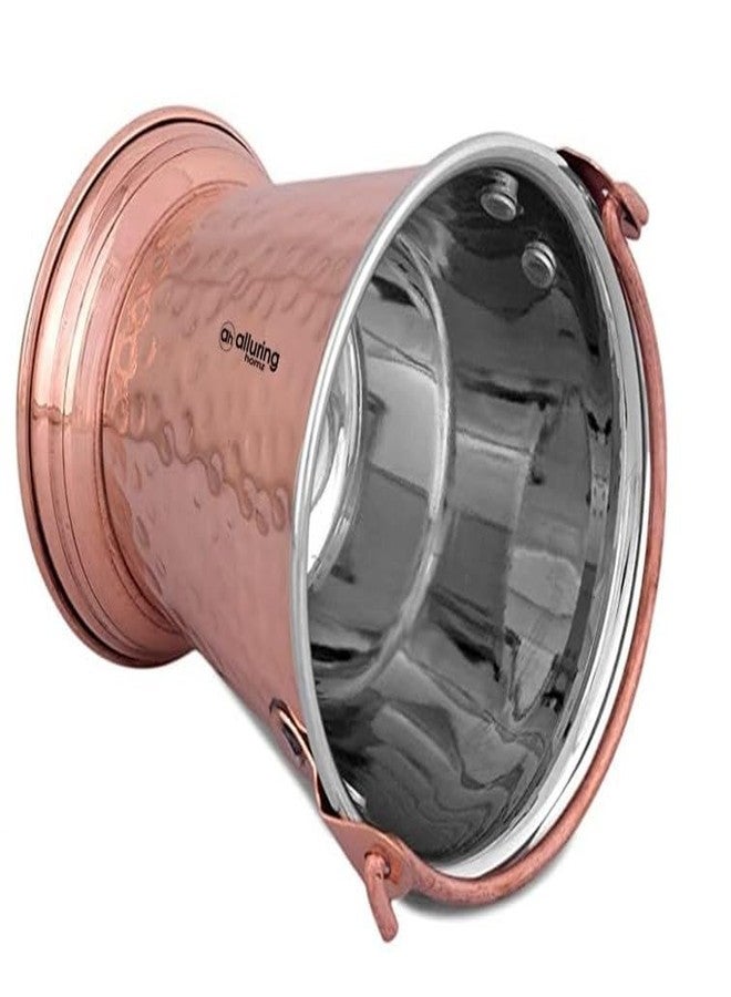 Alluring Homz Copper Steel Bucket/Balti Hammered Design for Serving Daal/Curry/Raita at Restaurant Hotel Home Tableware,Used in Serving Food-12x12cm (500 ml) 1 Piece - Image 2
