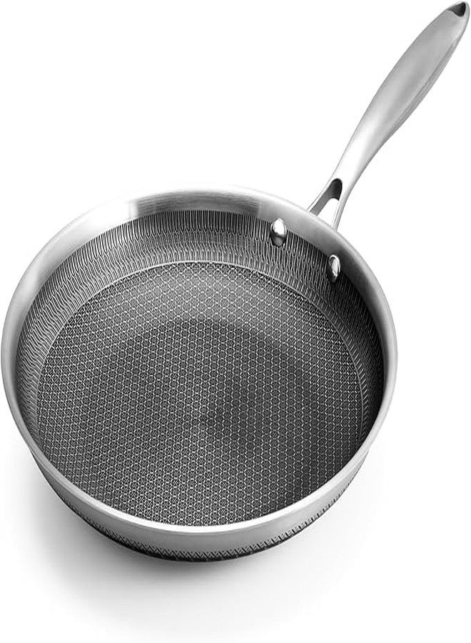 KERFORA Honeycomb Non-Stick Frying Pan with Stainless Steel Stay-Cool Handle | Compatible with All Cooktops | Dishwasher & Oven Safe (24 CM) - Image 1
