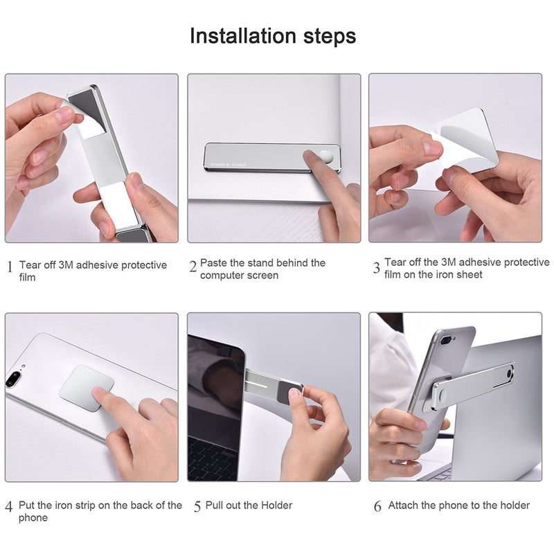 OATSBASF Home Same Screen Stand Holder Laptop Stand Magnetic Phone Holder Space-saving Office Tools For Computer Screen Side - Image 4
