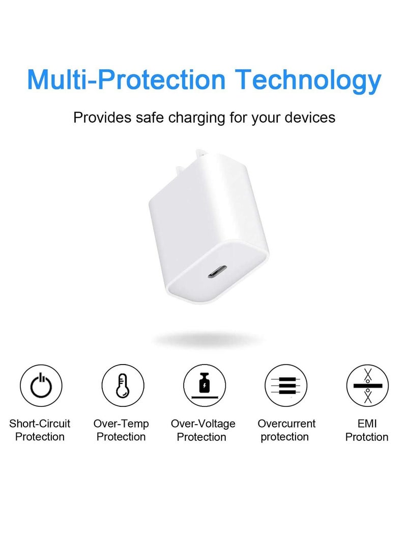 Generic - 20W Fast iPhone Charger PD 3.0 USB C Charger Adapter with USB C Cable Compatible for iPhone Charger 13, 12, 11, Mini, X Series and Later (Charger) - Image 1